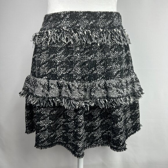 Zara tweed black & white mini skirt preppy chic - Size Small - Picture 3 of 6